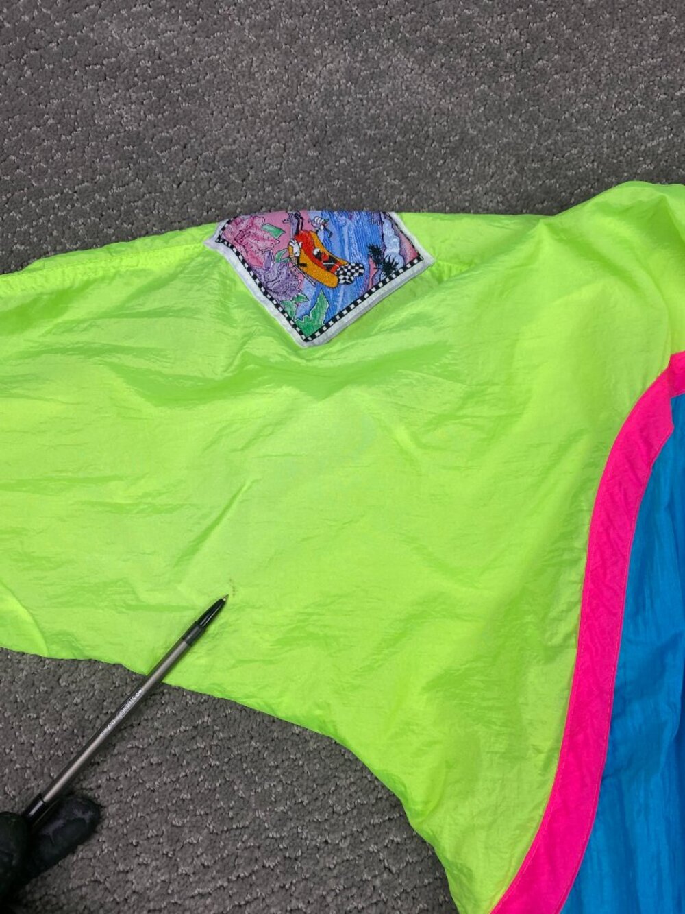 Vintage Hotdogger Jacket Unisex Mens Womens Medium Colorblock Windbreaker 80s - Picture 6 of 12